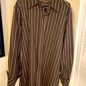 Brown stripe dress up shirt brand new never wore